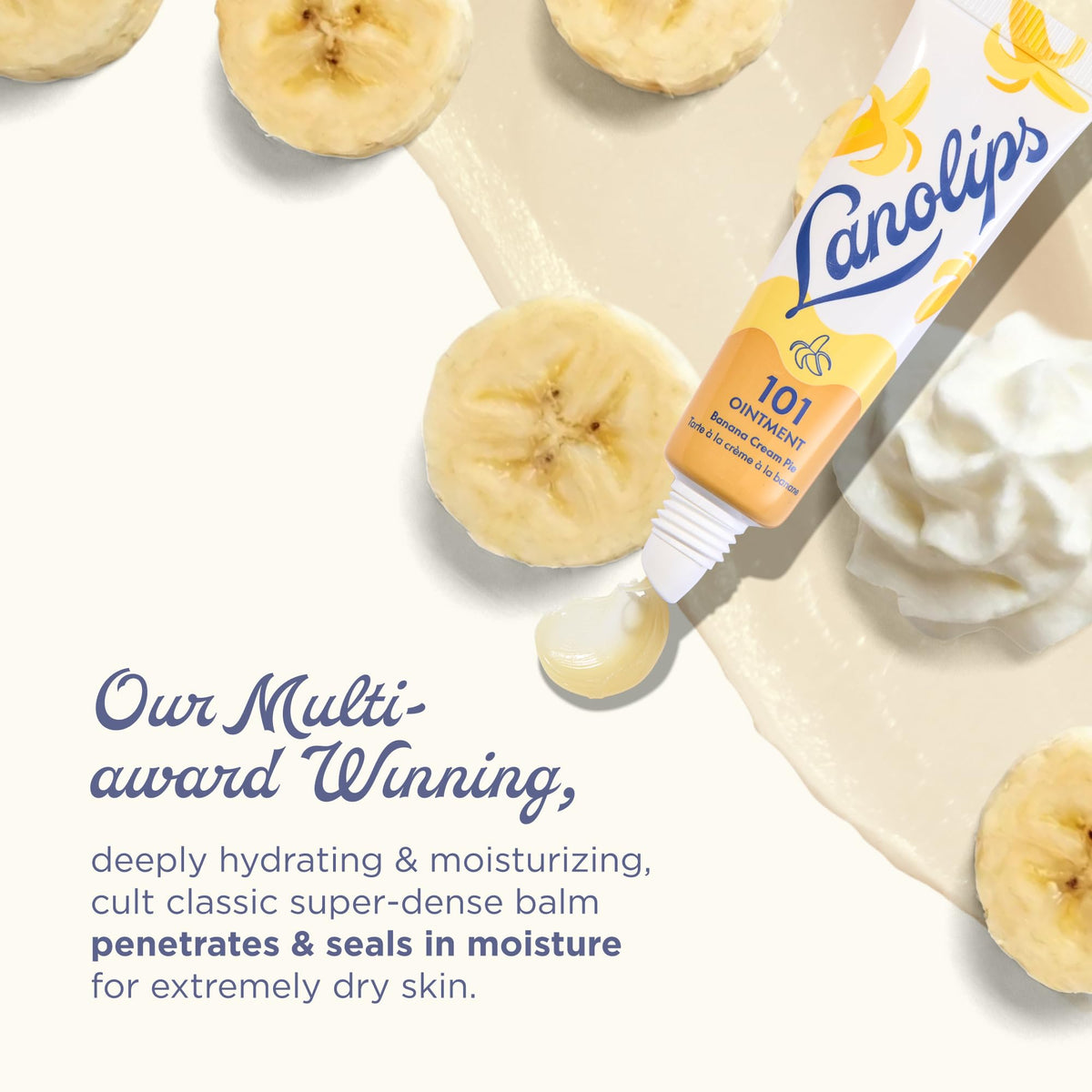 Lanolips 101 Ointment Banana Cream Pie tube side view