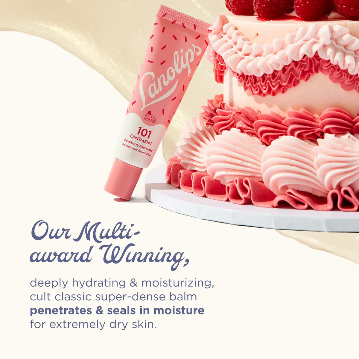 Lanolips 101 Ointment Raspberry Shortcake packaging side view