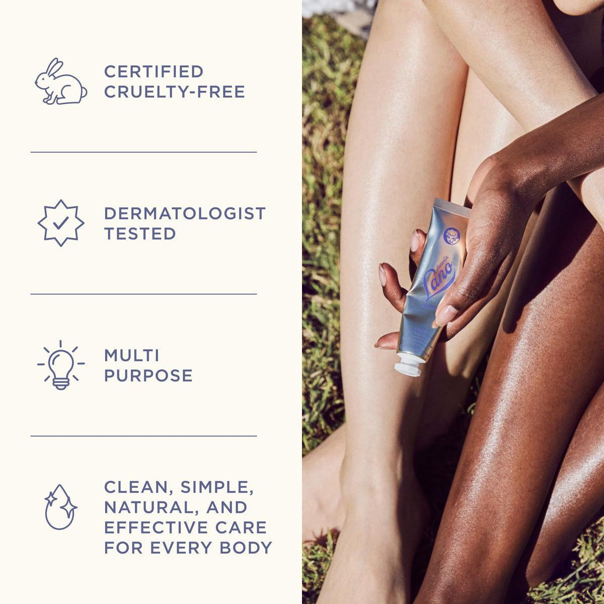 Lanolips Golden Dry Skin Salve 25g with a soothing background