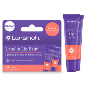 Lansinoh Lanolin Lip Balm 2 Pack front view with packaging