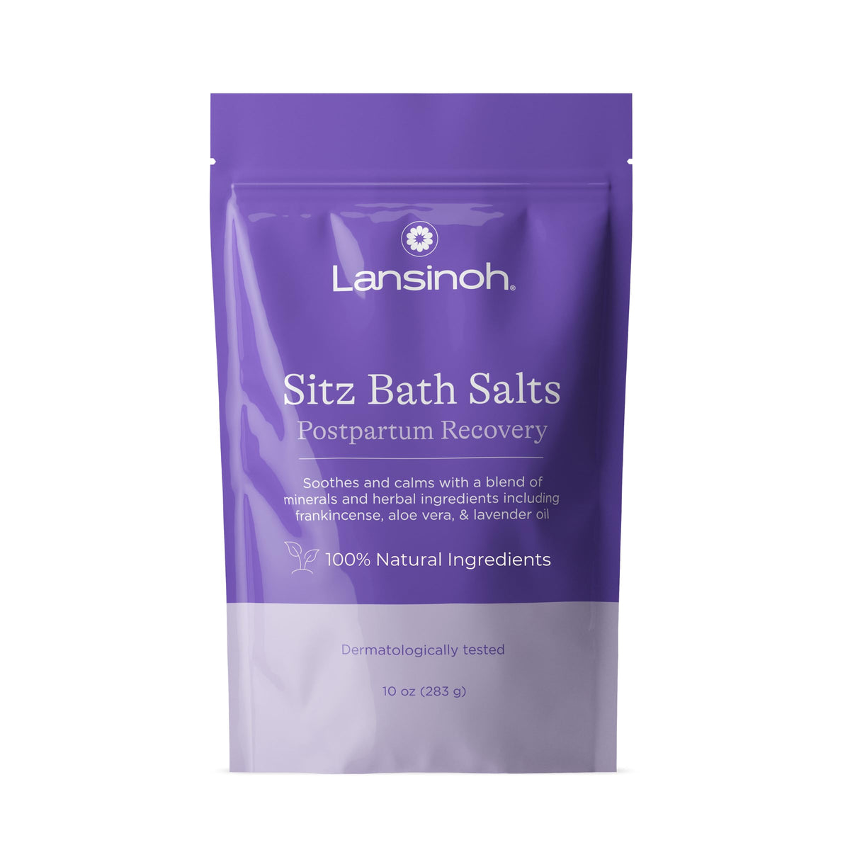 Lansinoh Sitz Bath Salts 10 ounces front view packaging