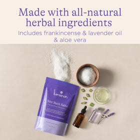 Lansinoh Sitz Bath Salts with calming lavender flowers