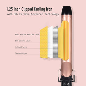 LANVIER curling iron showing adjustable temperature settings