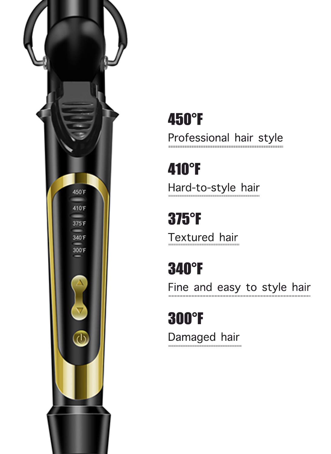 LANVIER curling iron showing swivel power cord