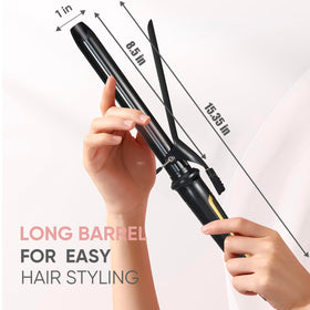 LANVIER curling iron side view showing clamp