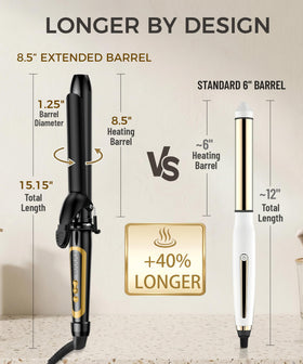 LANVIER curling iron with 360° swivel power cord