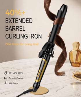 LANVIER curling iron with tourmaline ceramic coating close-up