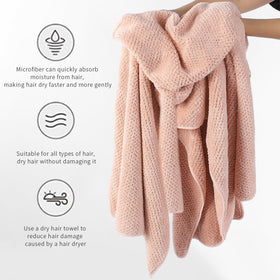 Laojbaba Microfiber Hair Towel back view showing absorbent texture