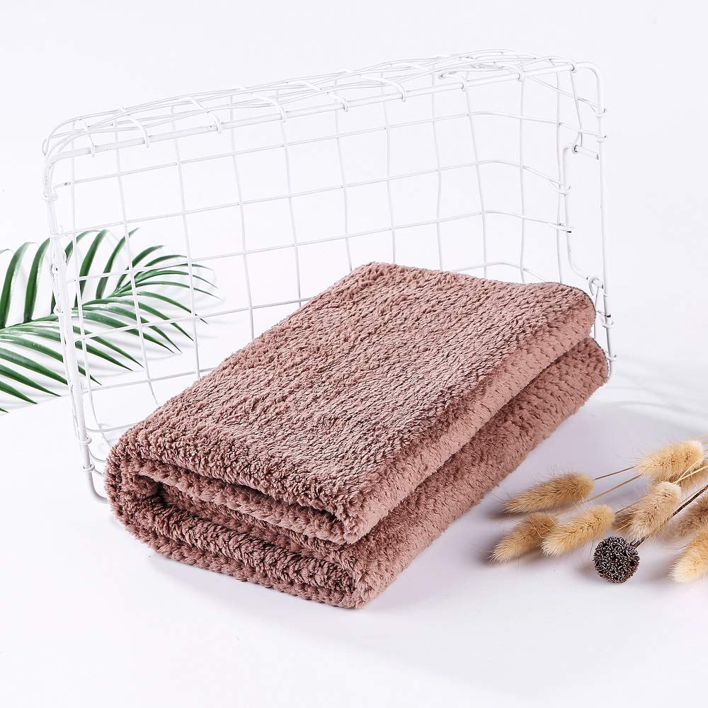 Laojbaba Microfiber Hair Towel Dark Brown back view