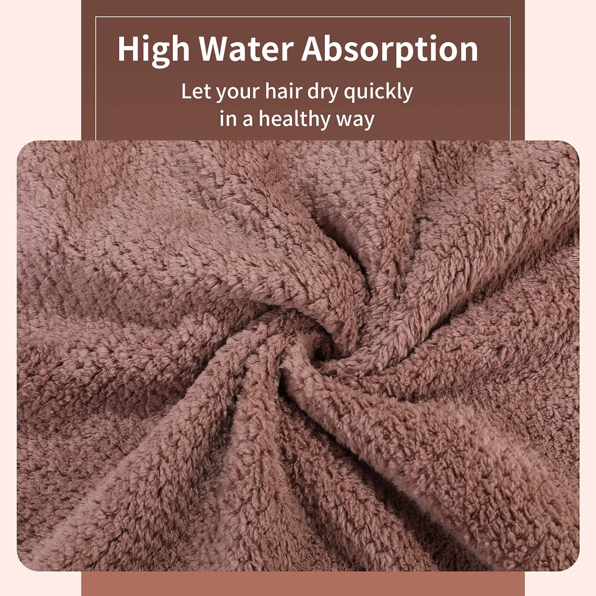 Laojbaba Microfiber Hair Towel Dark Brown packaging