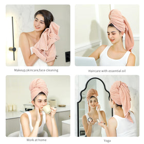 Laojbaba Microfiber Hair Towel grey close-up of fabric
