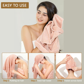 Laojbaba Microfiber Hair Towel grey folded on a surface