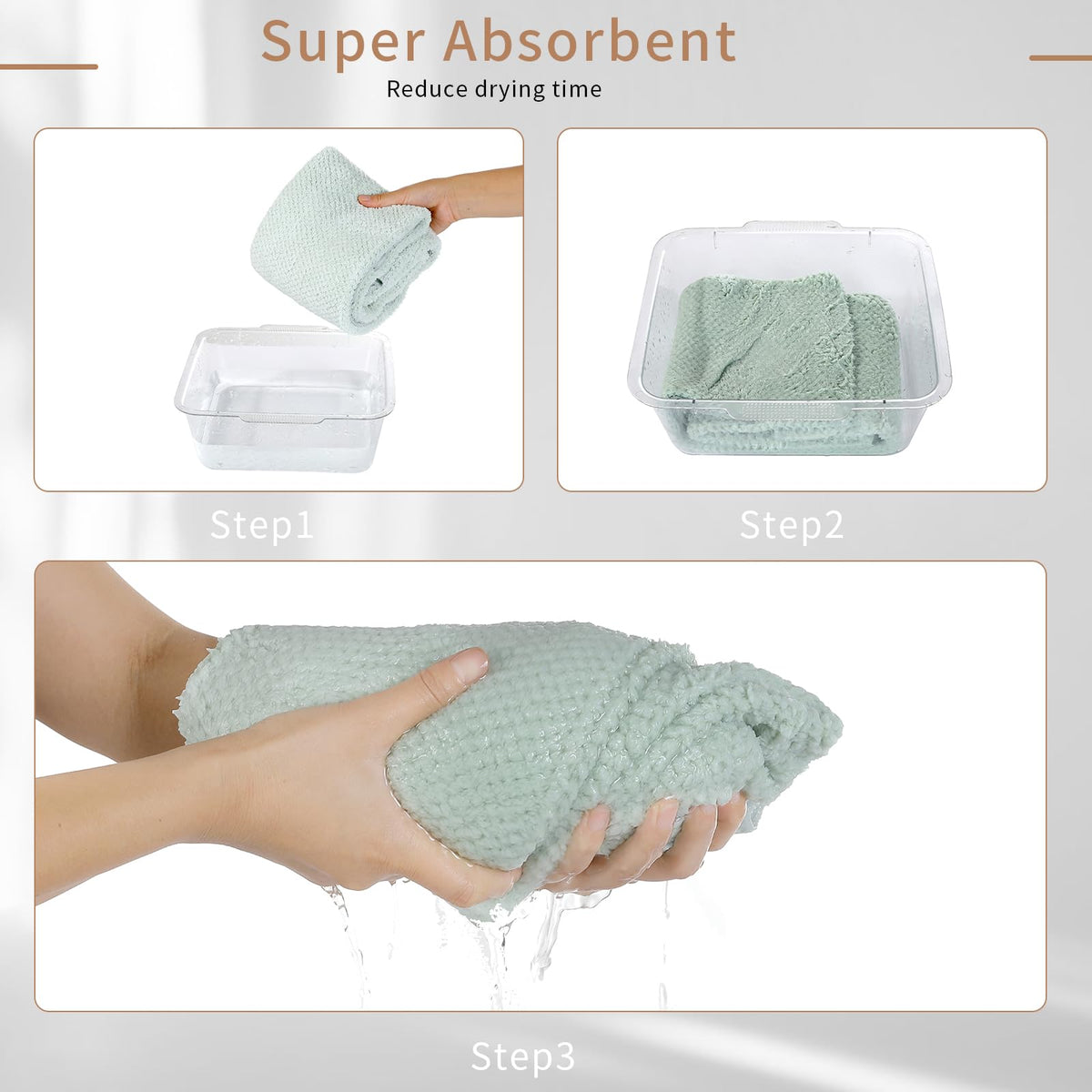 Laojbaba Microfiber Hair Towel grey showing absorbent texture