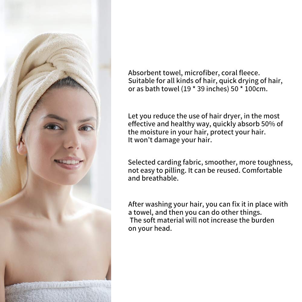 Laojbaba Microfiber Hair Towel in use on long hair