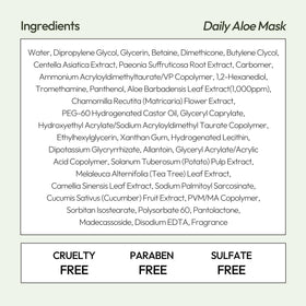 LAPCOS Aloe Sheet Mask in use with cucumber slices