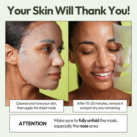 LAPCOS Aloe Sheet Mask on a bathroom counter
