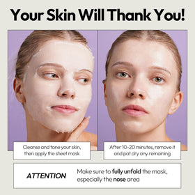 LAPCOS Collagen Sheet Mask on a bathroom counter