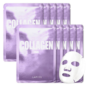 LAPCOS Collagen Sheet Mask pack of 10 front view