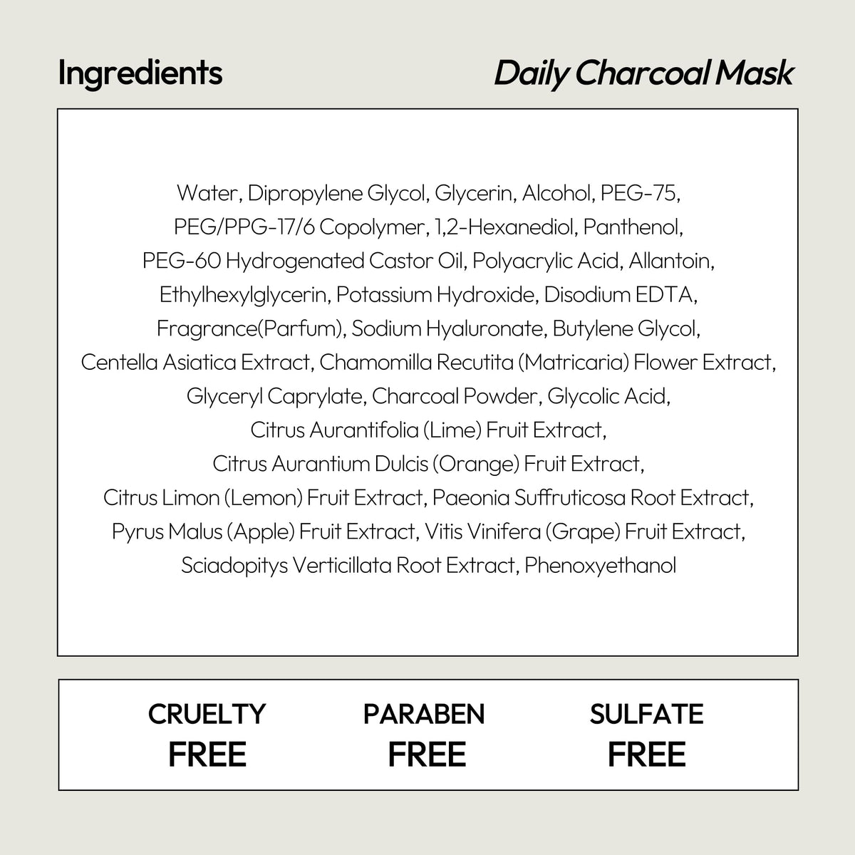 LAPCOS K Beauty Charcoal Sheet Mask with fresh ingredients
