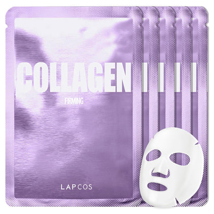 LAPCOS K Beauty Collagen Sheet Mask pack of 5 front view