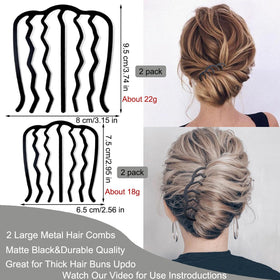 LAPOHI hair combs in elegant updo hairstyle
