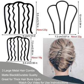 LAPOHI hair side combs in various shapes and sizes for styling