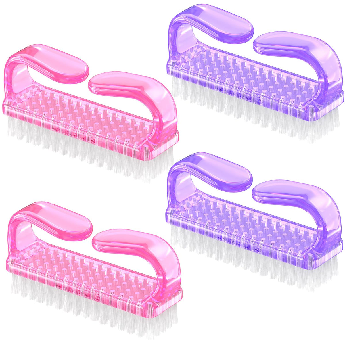 Larbois Handle Grip Nail Brush Cleaner Kit 4 Pack front view