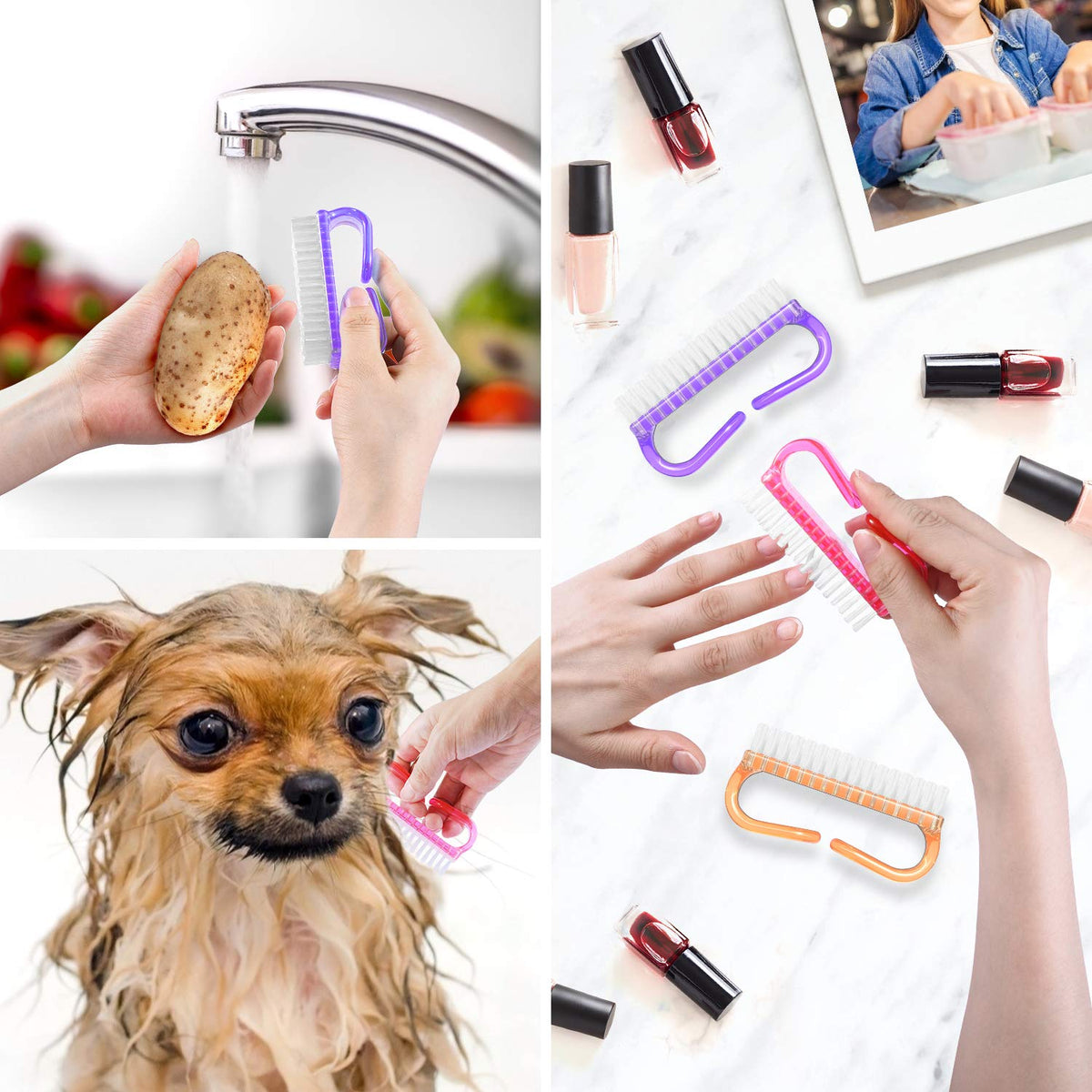 Larbois nail brush set in travel bag for convenience