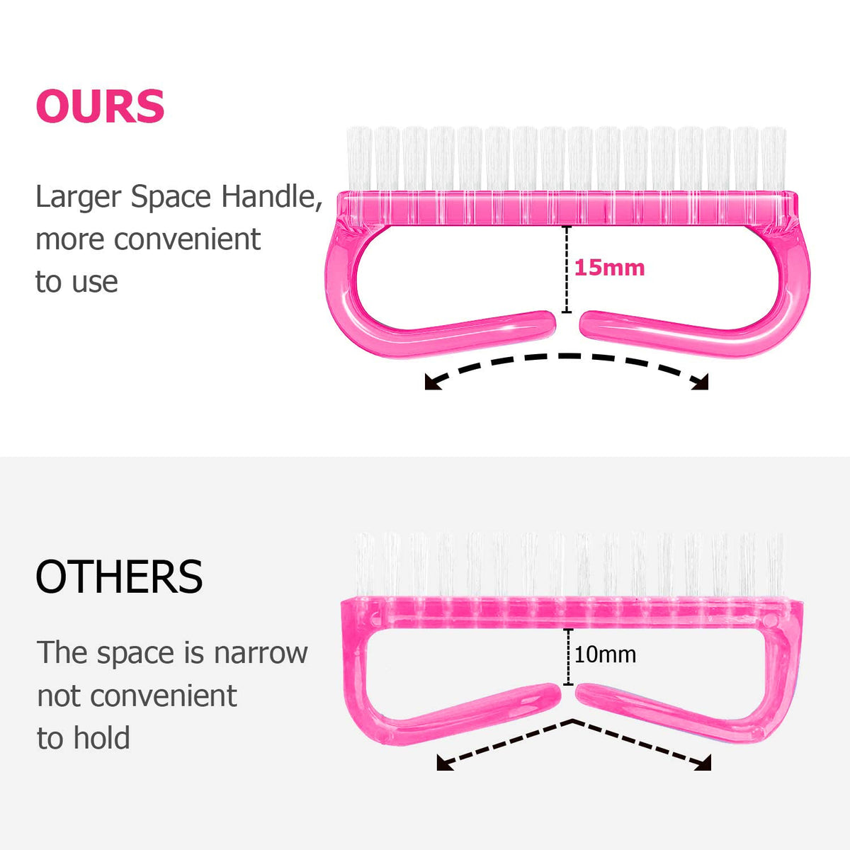 Larbois nail brush showing flexible bristles