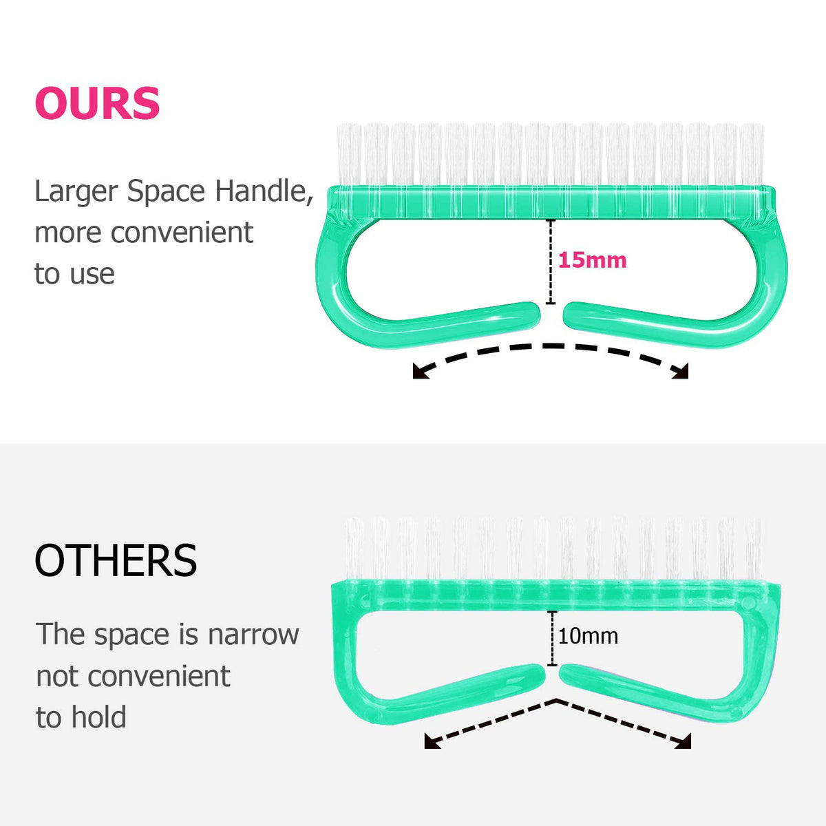 Larbois nail brush with flexible bristles and sturdy handle