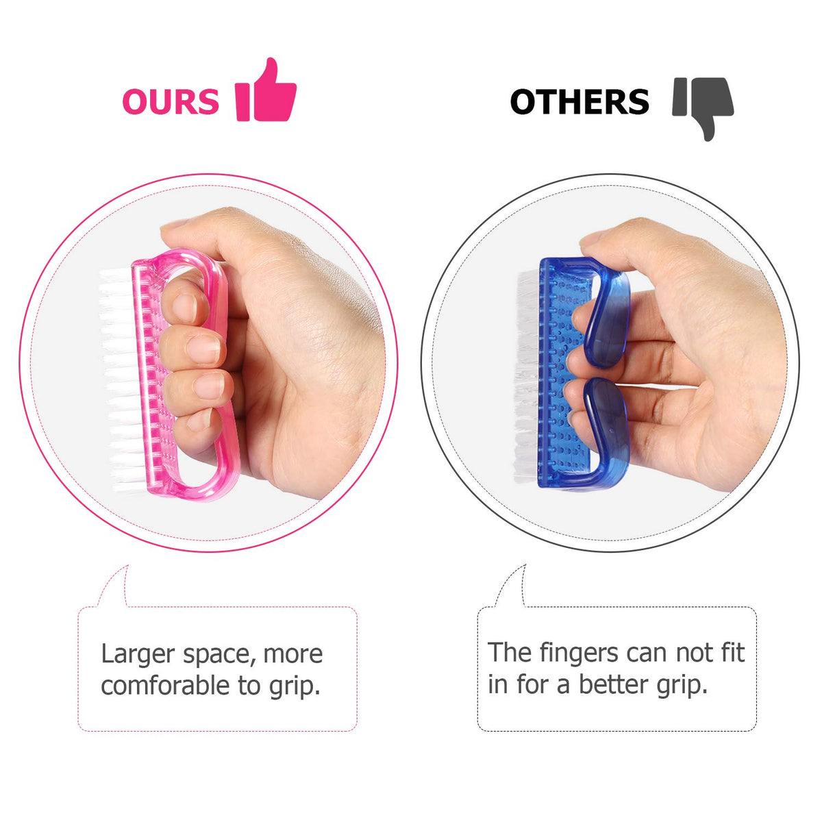Larbois Nail Brush with sturdy plastic handle