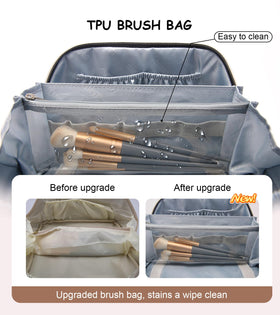 Large capacity BOYATU makeup bag with zipper opening