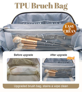 Large capacity of BOYATU makeup bag with cosmetics inside