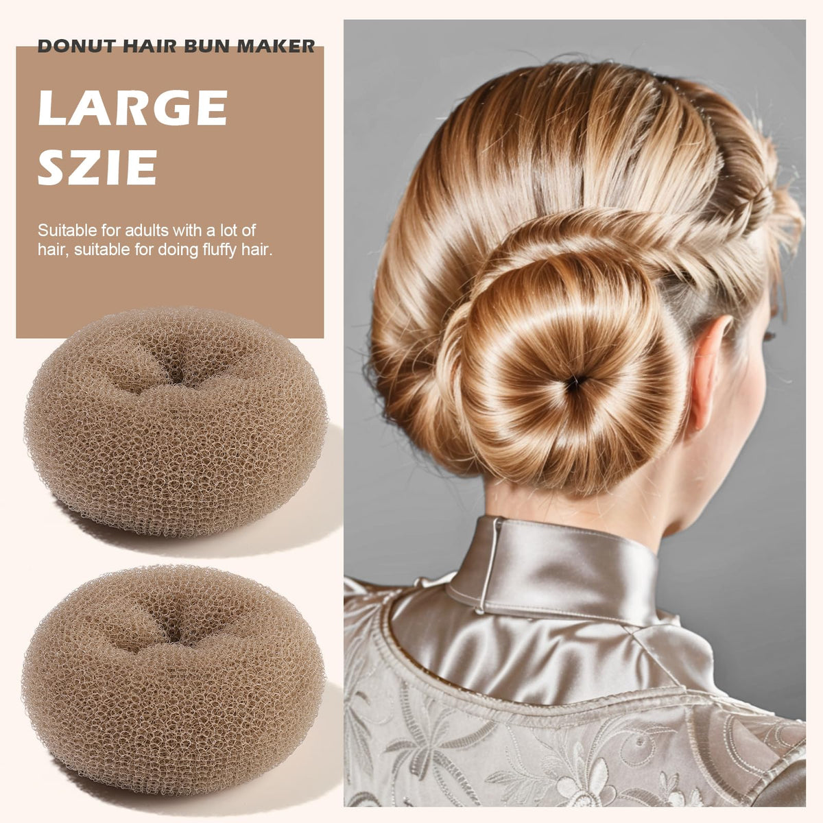 Large donut hair bun makers from Teenitor