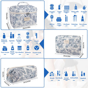 Large floral makeup bag from Gosect with zipper detail