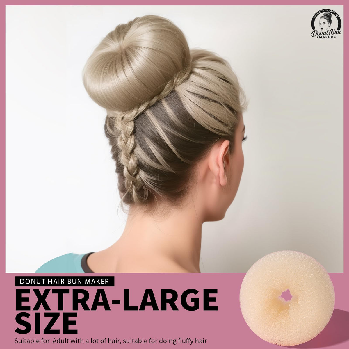 Large hair donut bun maker from Teenitor