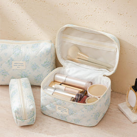 Large HBselect Quilted Makeup Bag front view