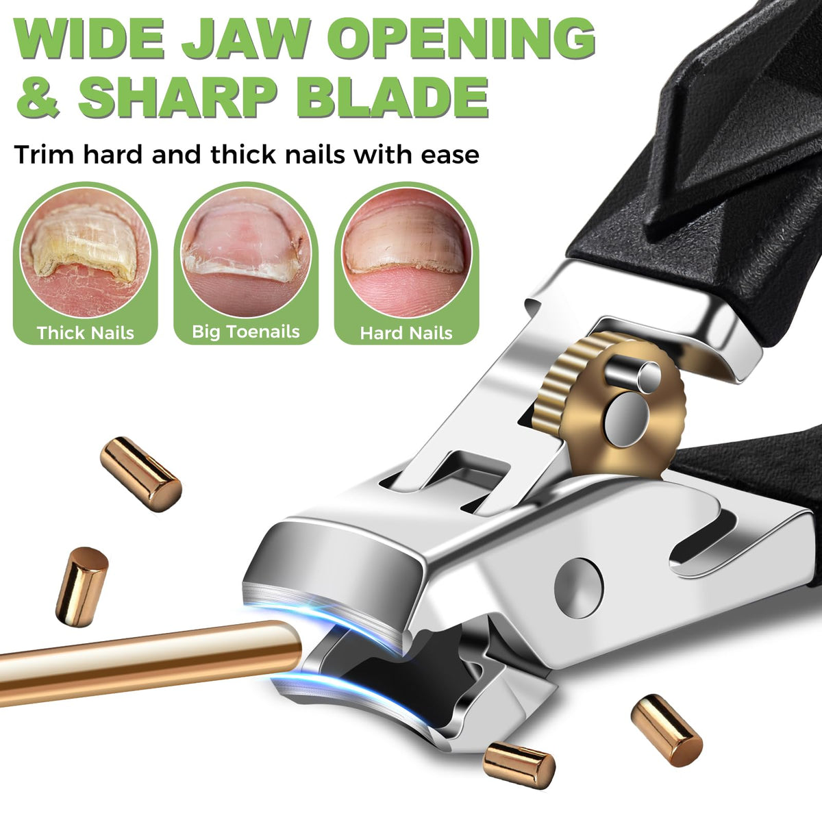 Large Wide Jaw Opening Toenail Clippers from HANDWENG