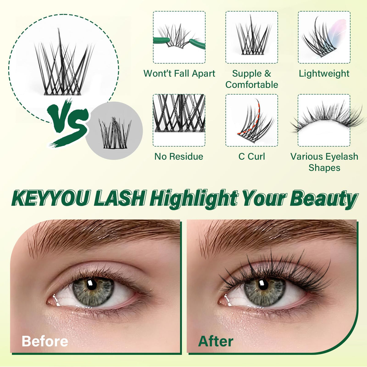 Lash tweezers for easy application of lash clusters