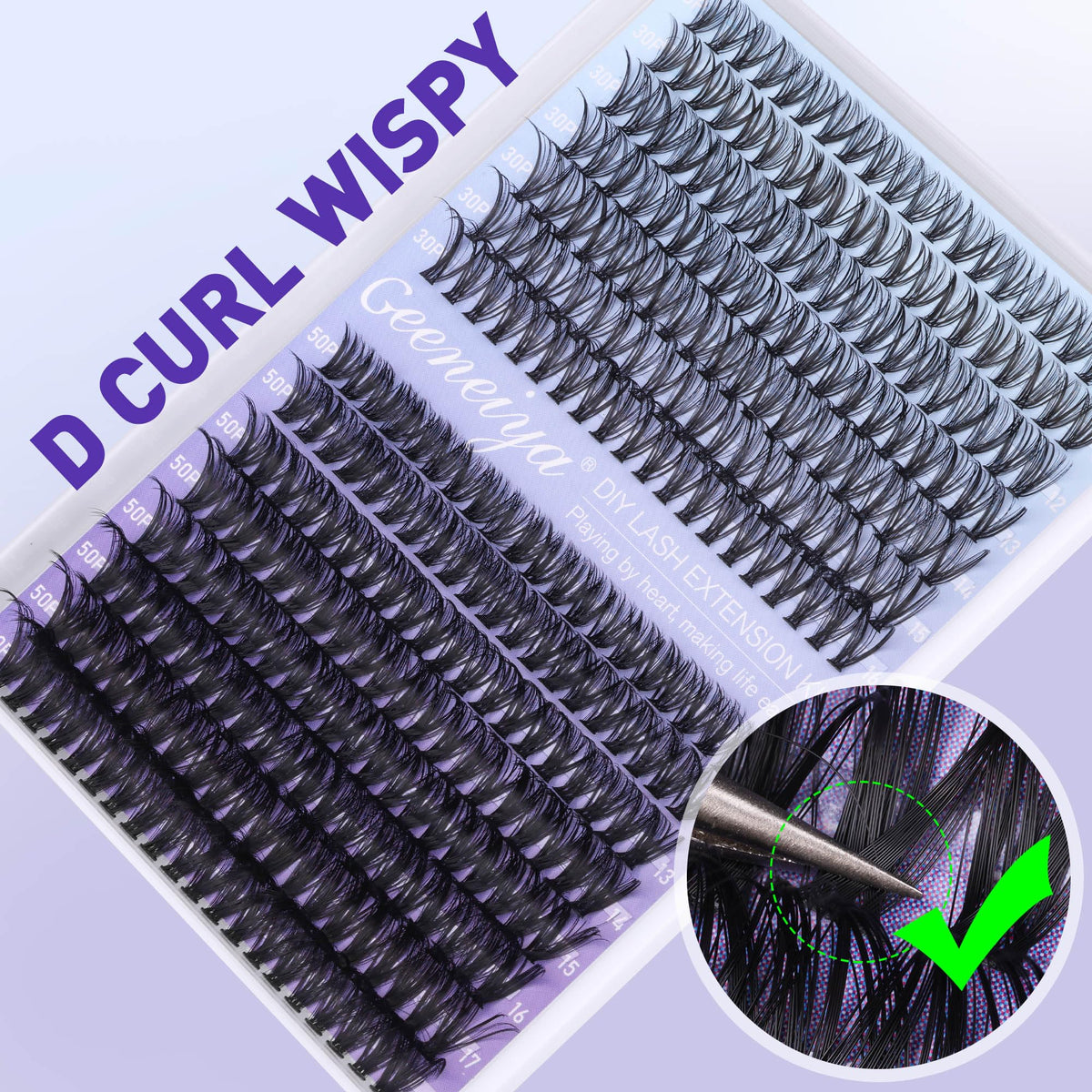 Lash tweezers for precise application included in the kit