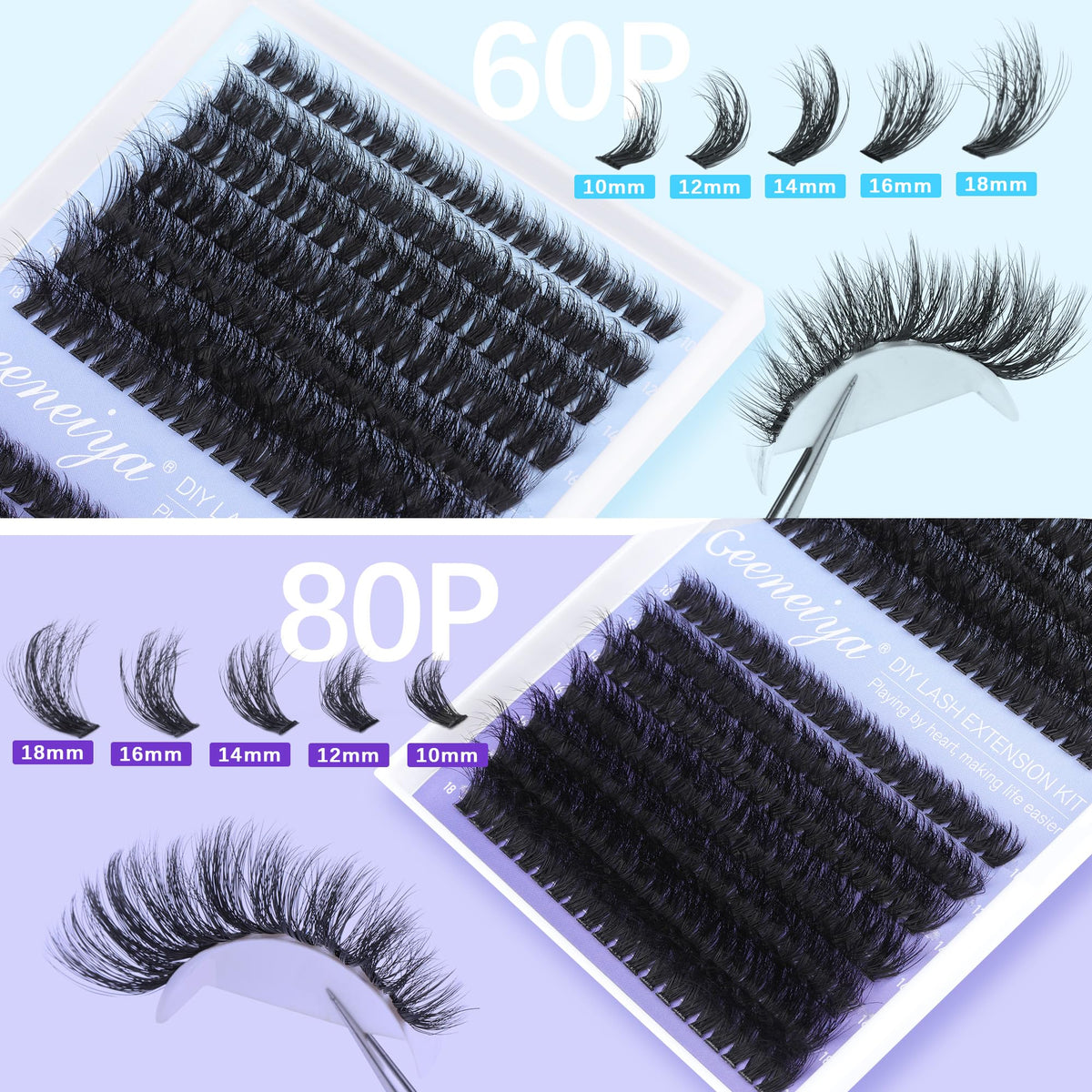 Lash tweezers included in Geeneiya Lash Extension Kit