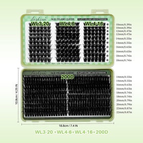 LASHSUN Cluster Lashes Kit contents displayed on a flat surface