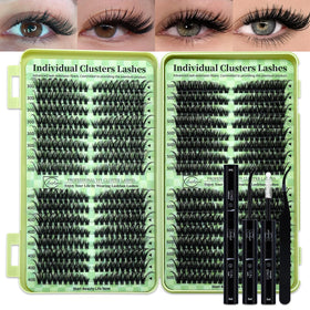 LASHSUN Lash Clusters Kit 640pcs Cat Eye Lashes front view