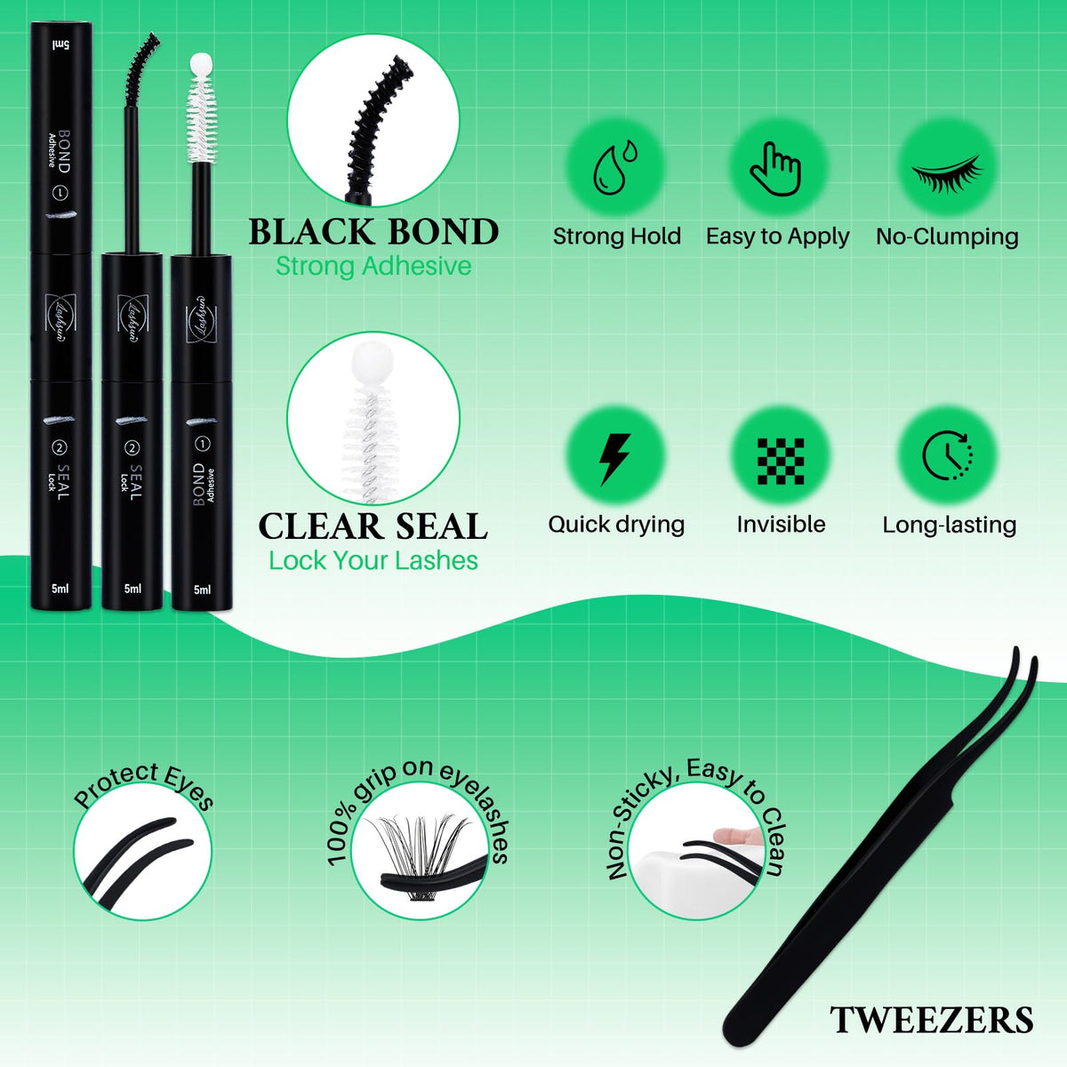 LASHSUN Lash Clusters Kit packaging with lash clusters