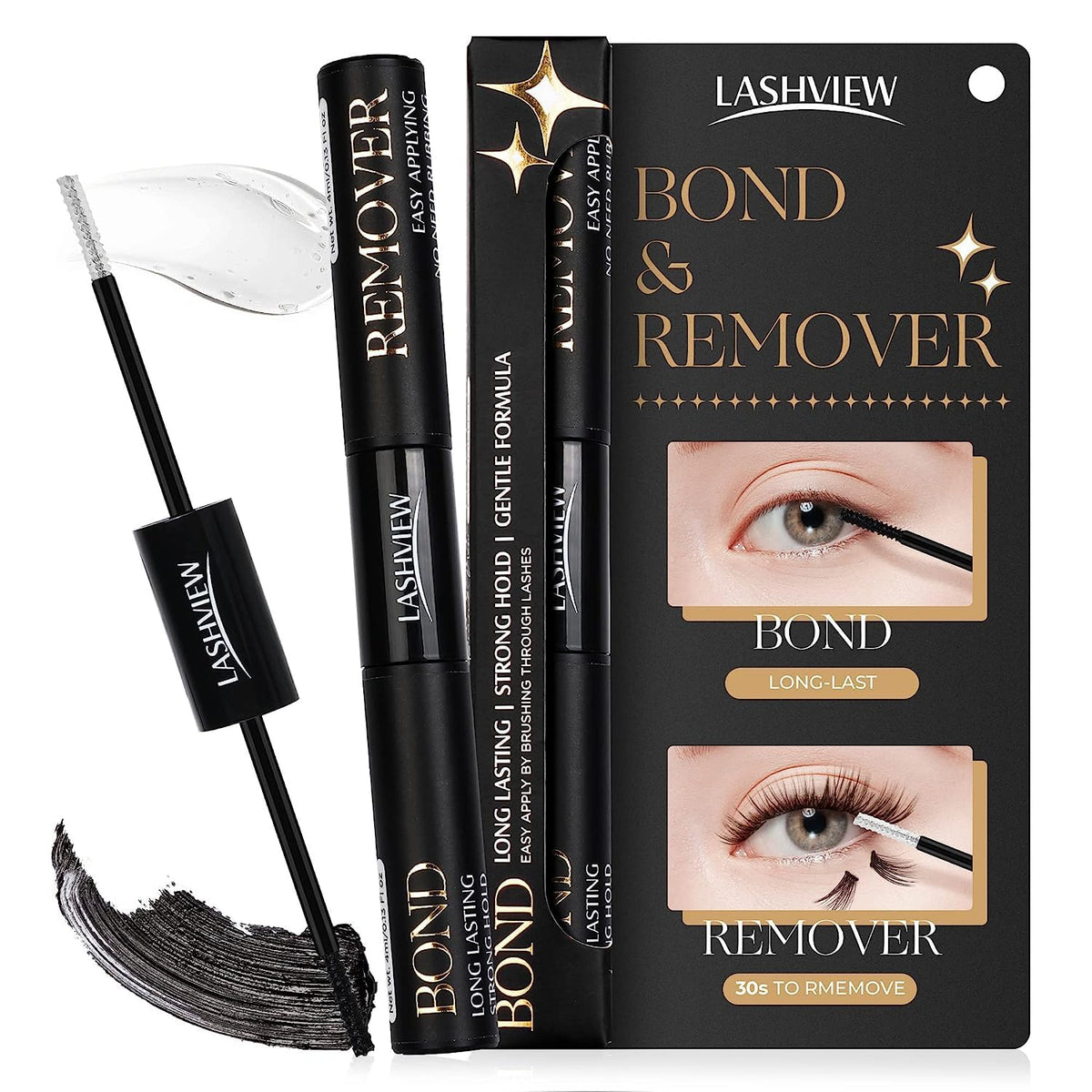 LASHVIEW 2 in 1 Lash Glue & Remover front view with packaging