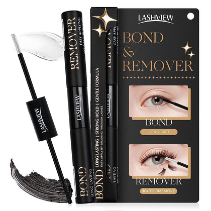 LASHVIEW 2 in 1 Lash Glue & Remover front view with packaging