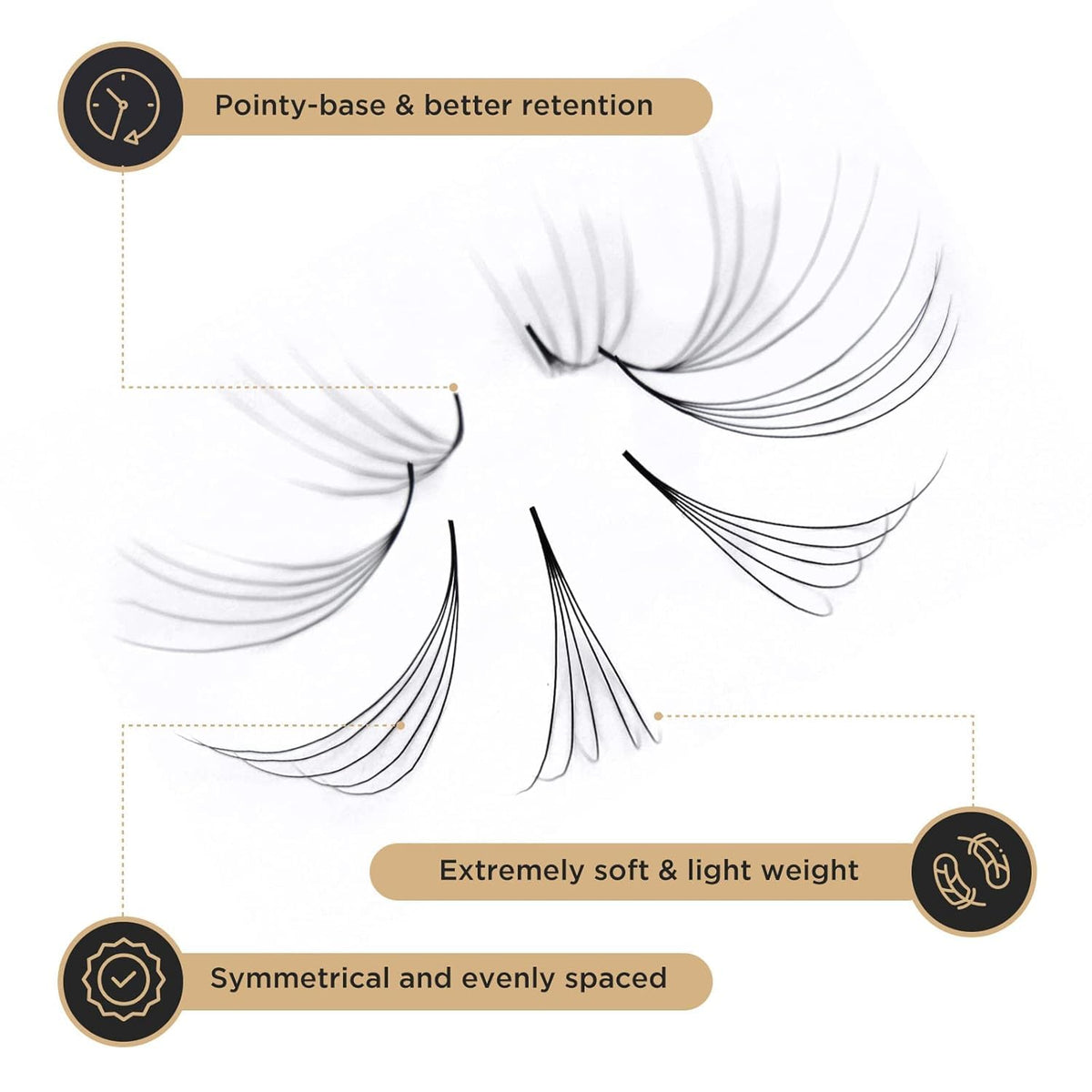 LASHVIEW eyelash extensions mixed tray with 8 lengths