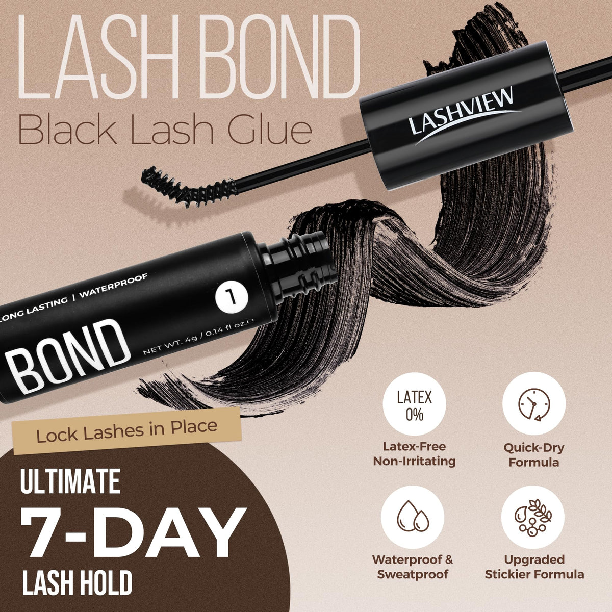 LASHVIEW Lash Bond applicator brush close-up