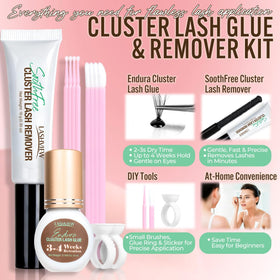 LASHVIEW Lash Remover bottle displayed next to glue