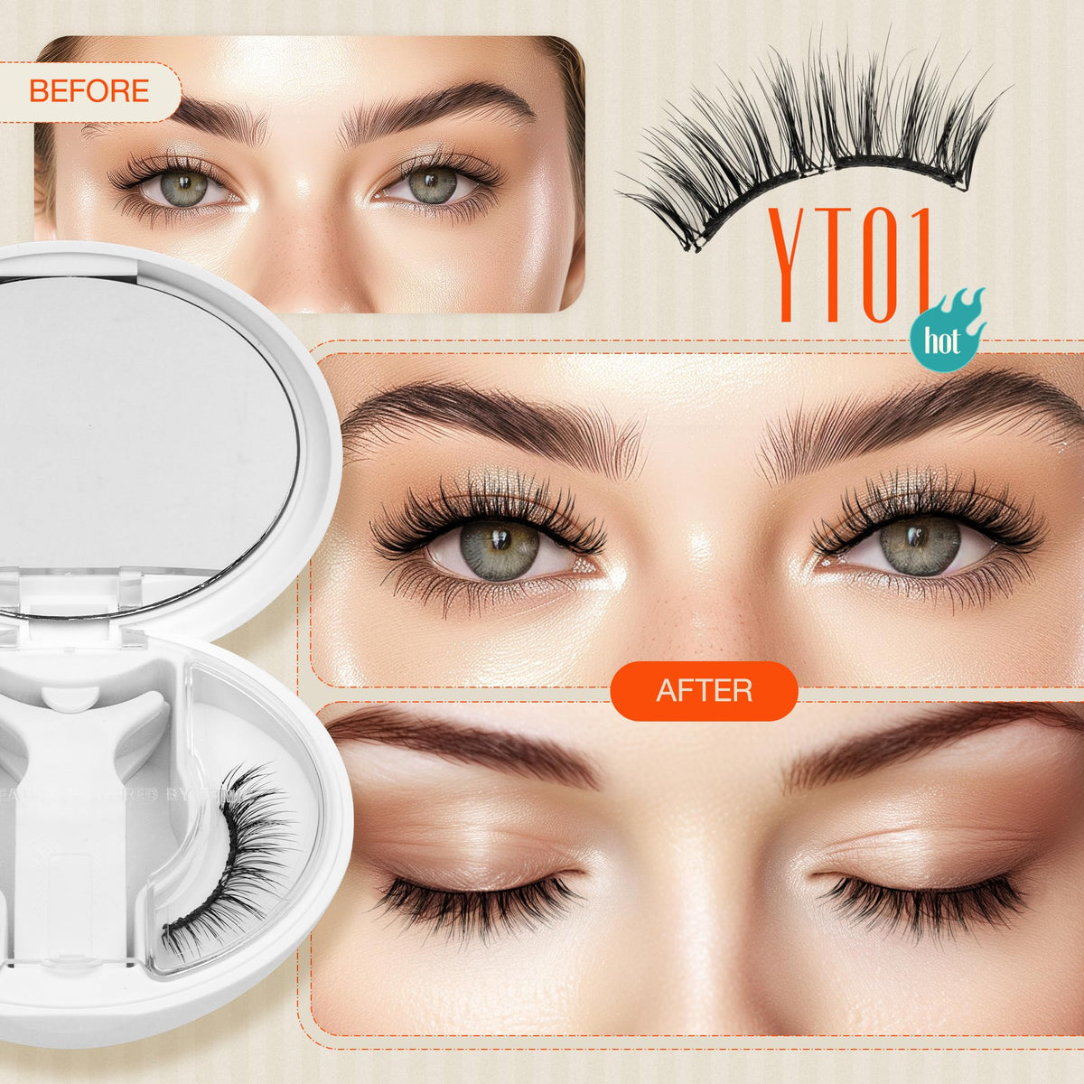 LASHVIEW Magnetic Eyelashes applicator and fixer included